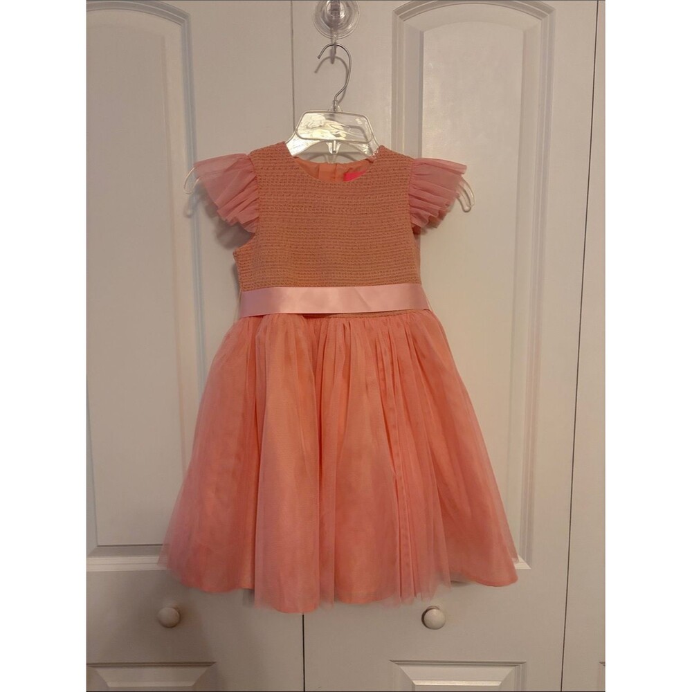 Holly Hastie Sugar Pink Confetti smocked and embroidered tulle dress Size 6